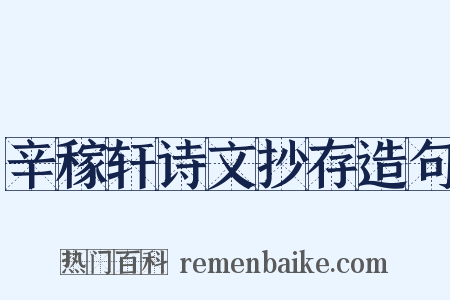 辛稼轩诗文抄存造句是什么意思的图片